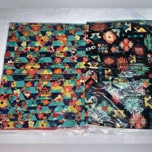 2 New LuLaRoe Aztec Bandannas NIP for hair or neck Colorful Floral 21 1/2 in.²